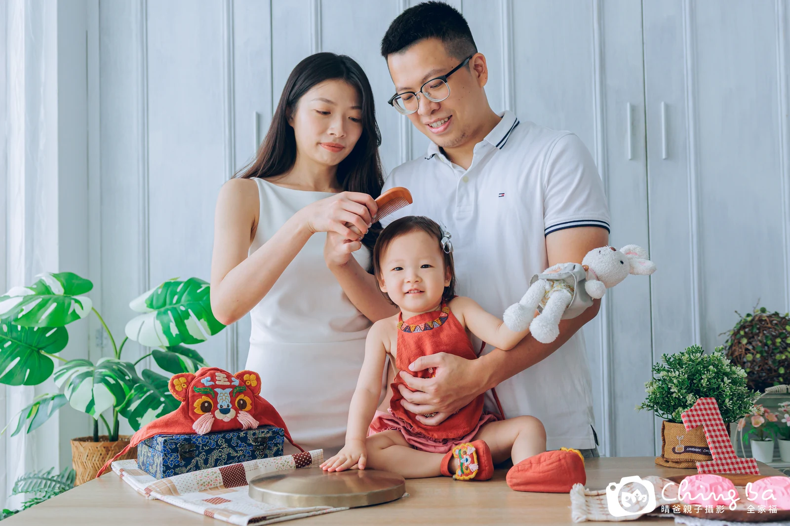 蜜寶的台中小家庭抓周拍攝現場