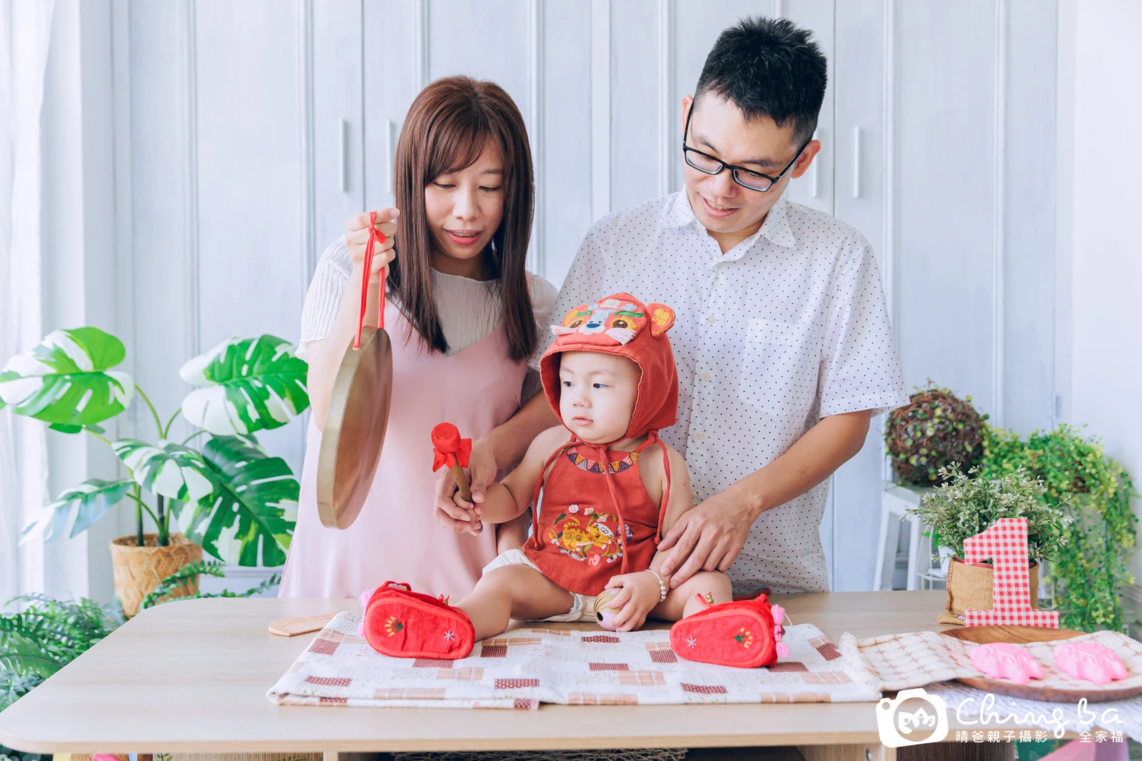 羅小寶的台中小家庭抓周拍攝現場