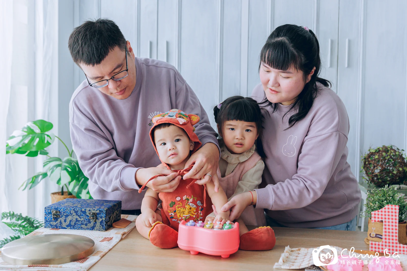 睿的台中小家庭抓周拍攝現場