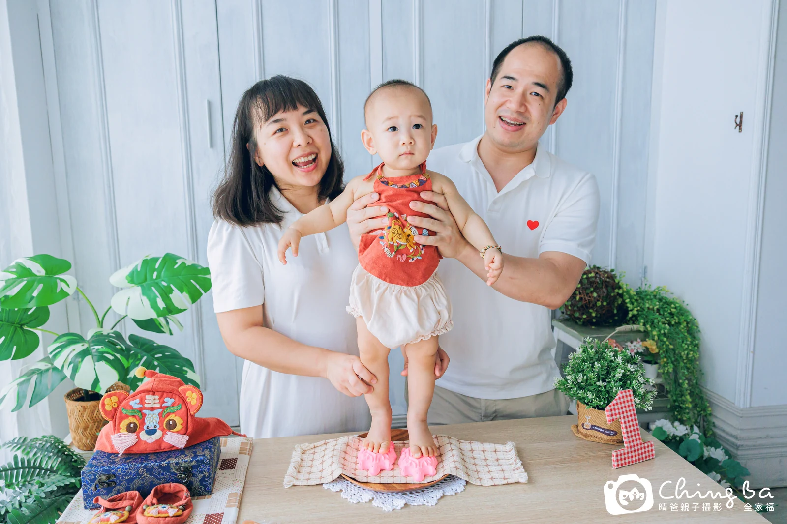 星星的台中小家庭抓周拍攝現場