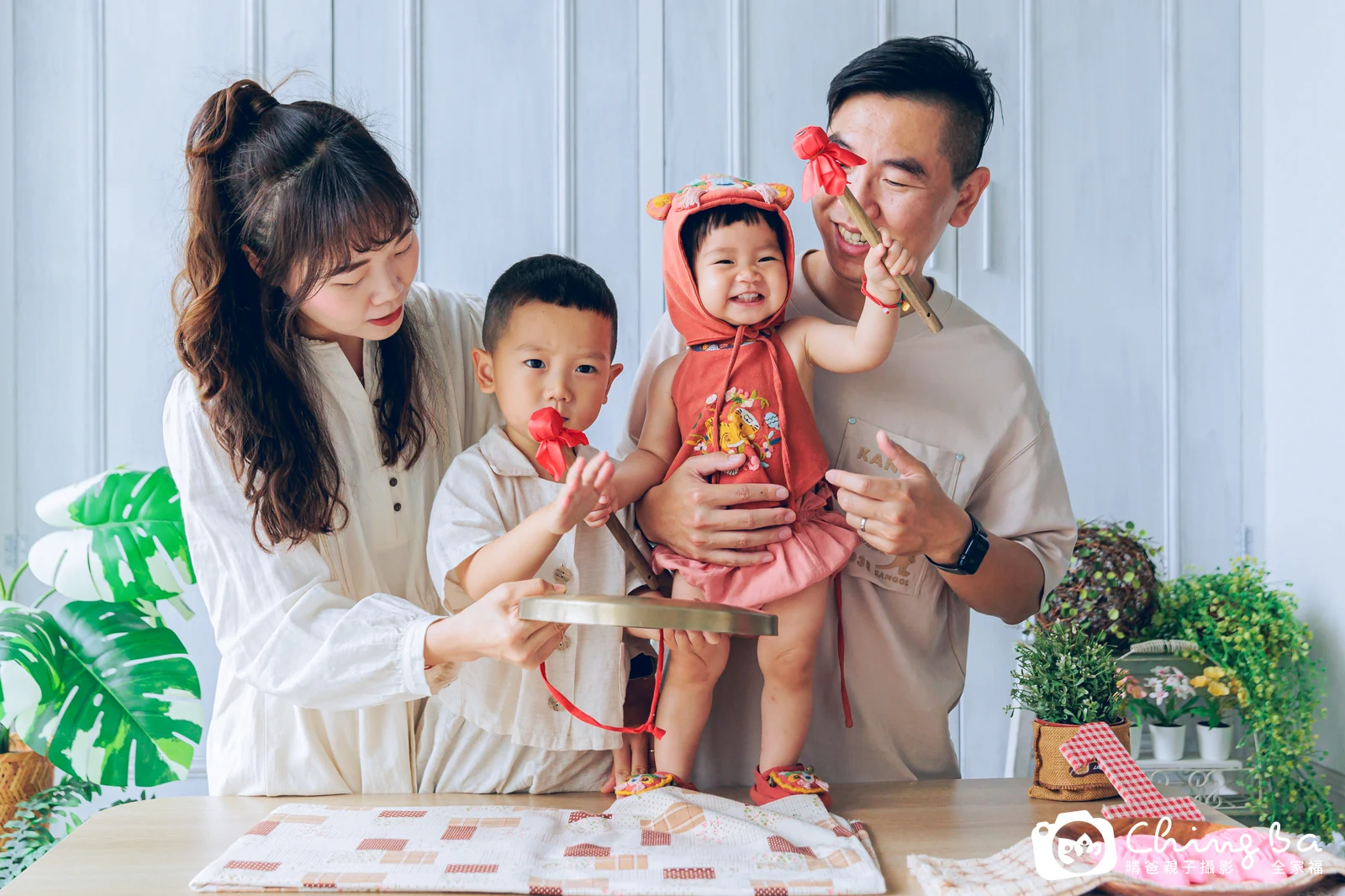 樂樂的台中小家庭抓周拍攝現場