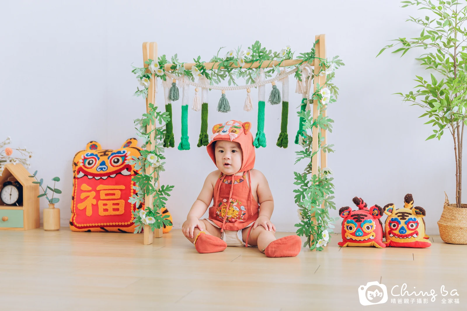 均的台中小家庭抓周拍攝現場
