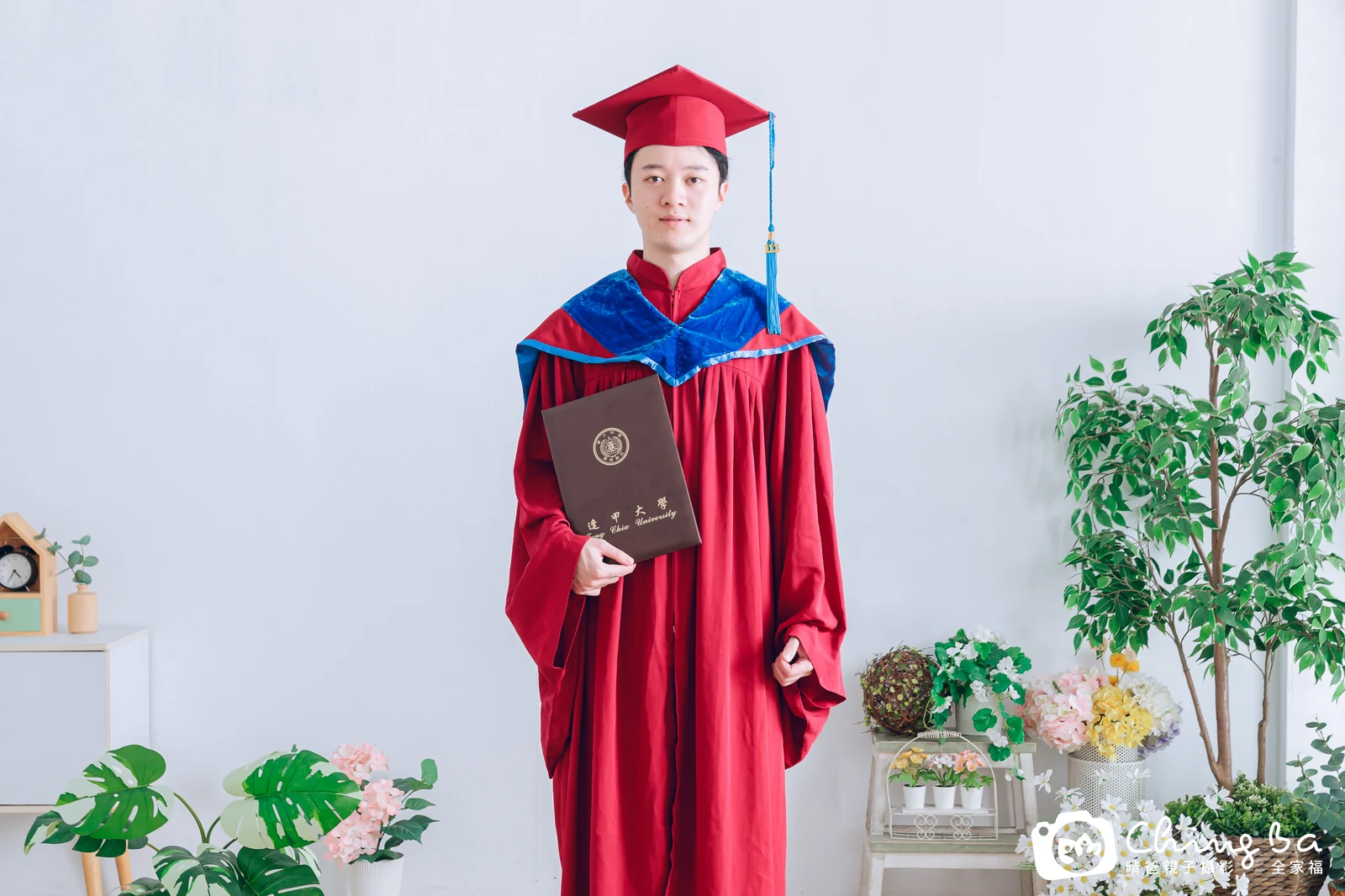 一家人在晴爸攝影棚拍全家福