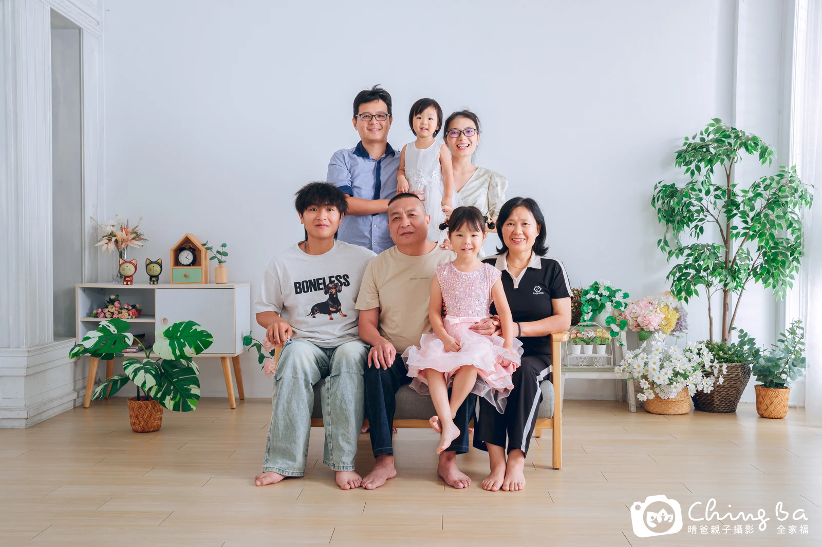 秋天的三代同堂合照｜台中家族全家福｜晴爸親子攝影