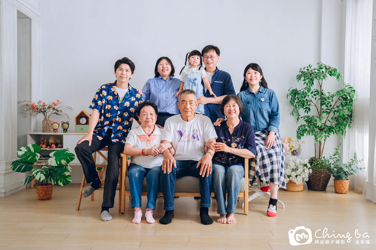 四代同堂的家族合照｜台中家族全家福｜晴爸親子攝影