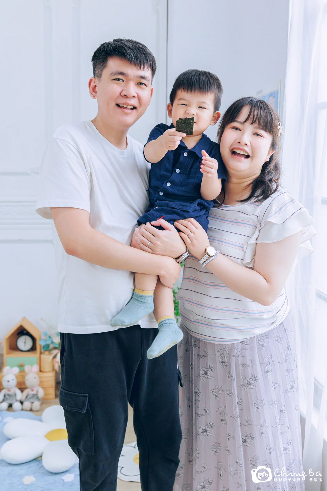 棚內親子寫真作品照|2025 年秋季|晴爸親子攝影